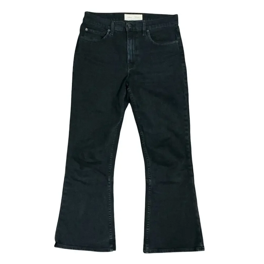 Proenza Schouler Mid Rise Wide Leg Dark Wash Raw Hem Cropped Jeans Women’s 28 M